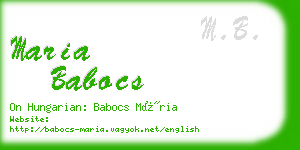 maria babocs business card